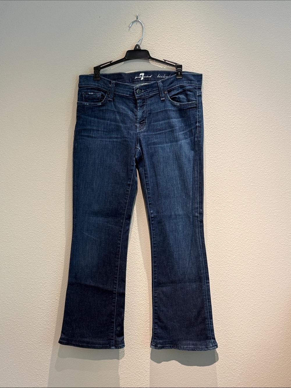 7 For All Mankind Womenโs Dark Blue Bootcut Jeans